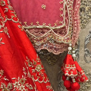 Red Silk Wedding Ceremony Lehenga