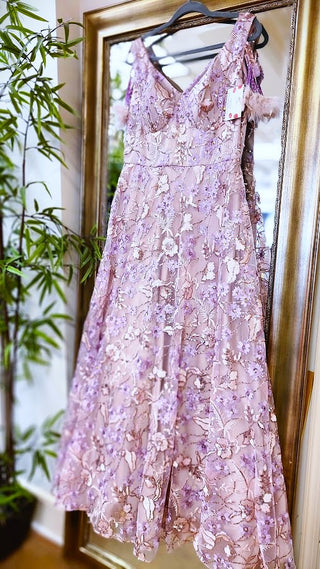 Lavender sequined lace Gown