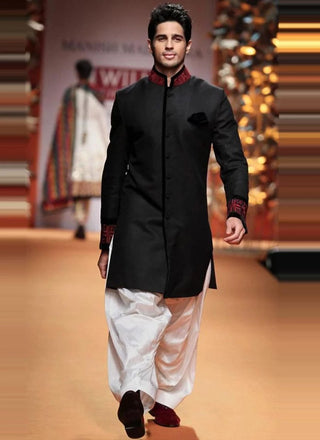 Black Short Jodhpuri  with Dhoti 1046