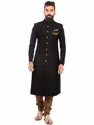 Black Sherwani Jodhpuri - Latest Sherwani Designs | Moharbyec