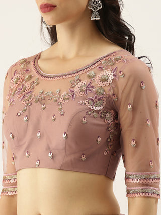 Rose gold Net Lehenga set