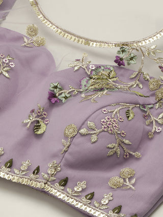 Mauve heavyily embroidered Lehenga