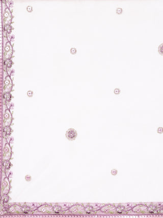 light Purple honey comb border pattern sequined net Lehenga set