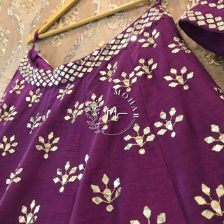 Purple Mirror Sangeet Lehenga