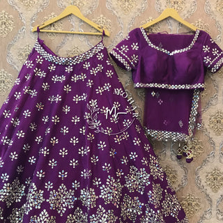 Purple Mirror Sangeet Lehenga