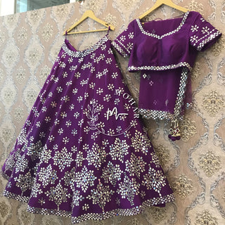 Purple Mirror Sangeet Lehenga