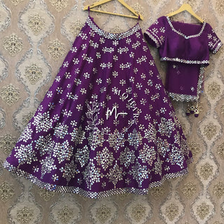 Purple Mirror Sangeet Lehenga