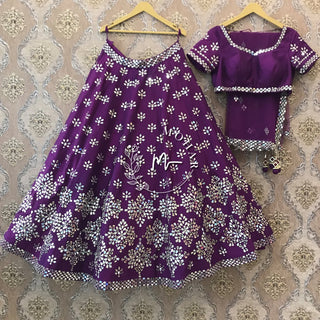 Purple Mirror Sangeet Lehenga