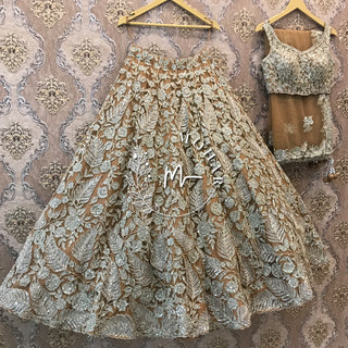 Gold Silver Reception Lehenga