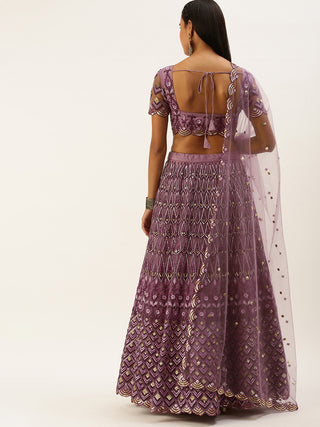 geometric pattern Sequin embroidered Lehenga