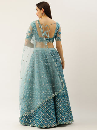 geometric pattern Sequin embroidered Lehenga