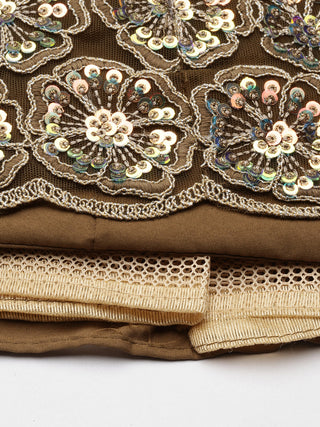 Caramel Brown Net Sequin embroidered Lehenga