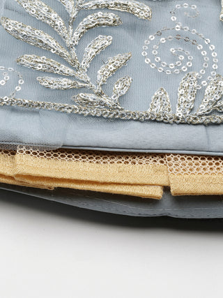 Pale Grey and silver Sequin embroidered Lehenga