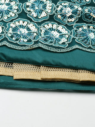 Teal Net flower Sequin embroidered Lehenga