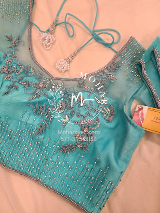 Sky Blue Embroidered Blouse