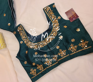 Green Silk Zardosi Embroidered Blouse