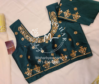 Green Silk Zardosi Embroidered Blouse
