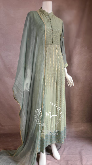 jass butta silk gown