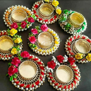 Round rose tea light holder - Diya