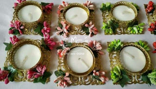Square base tea light holder