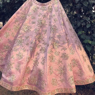 Blush Pink lehenga skirt with sequence work