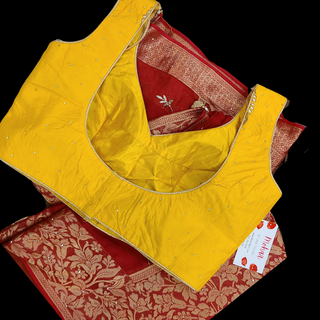 Red Silk Banarasi Saree and blouse set