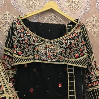 Black Embroidered Lehenga set