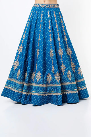 Lapis Blue Traditional Bandhani Lehenga set