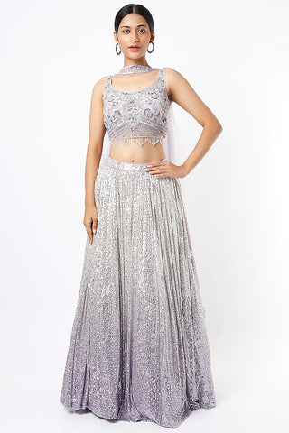 Lilac sequin Lehenga set