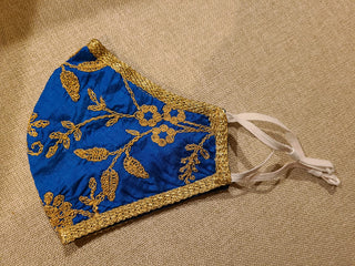 Royal Blue Stylist Embroidery Masks