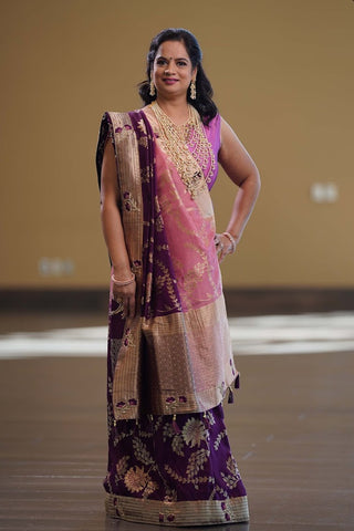 Purple Banarsi Silk Saree