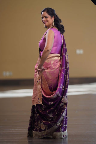 Purple Banarsi Silk Saree