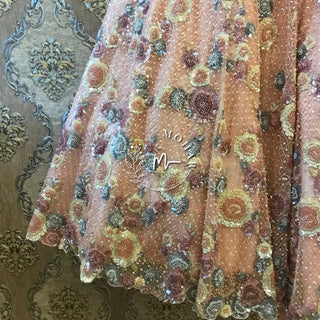 Pastel Pink Lehenga Choli with Sequence and Pearl work