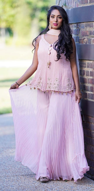 Pastel Pink Sharara Pant Set