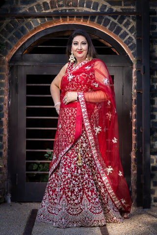 Plus Size Red Lehenga