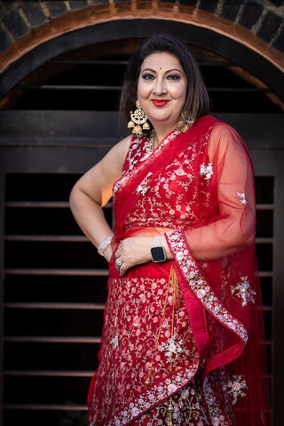 Plus Size Red Lehenga