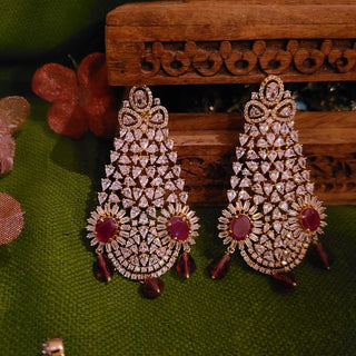 American Diamond Ruby Set