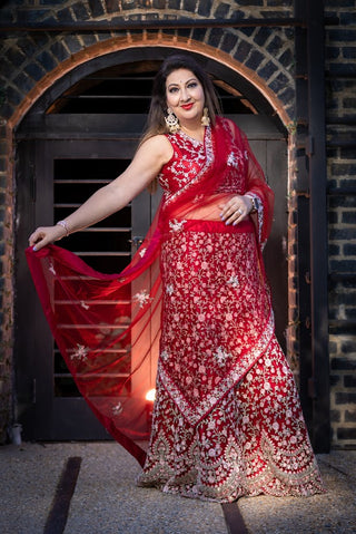 Plus Size Red Lehenga