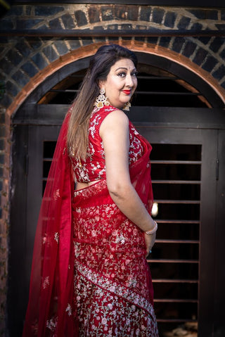 Plus Size Red Lehenga