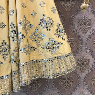 Yellow Mirror Work Lehenga